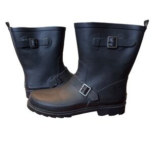 DIRTY LAUNDRY BLACK RAIN BOOTS SIZE 10